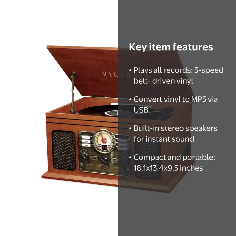Victrola Classic 7-in-1 Bluetooth turntable - Walmart.com
