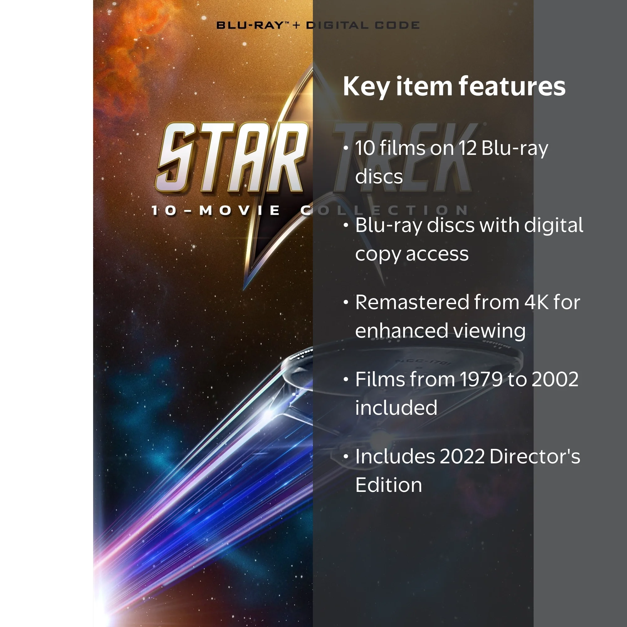 Star Trek 10-Movie Collection (Blu-ray + Digital Copy) - Walmart.com