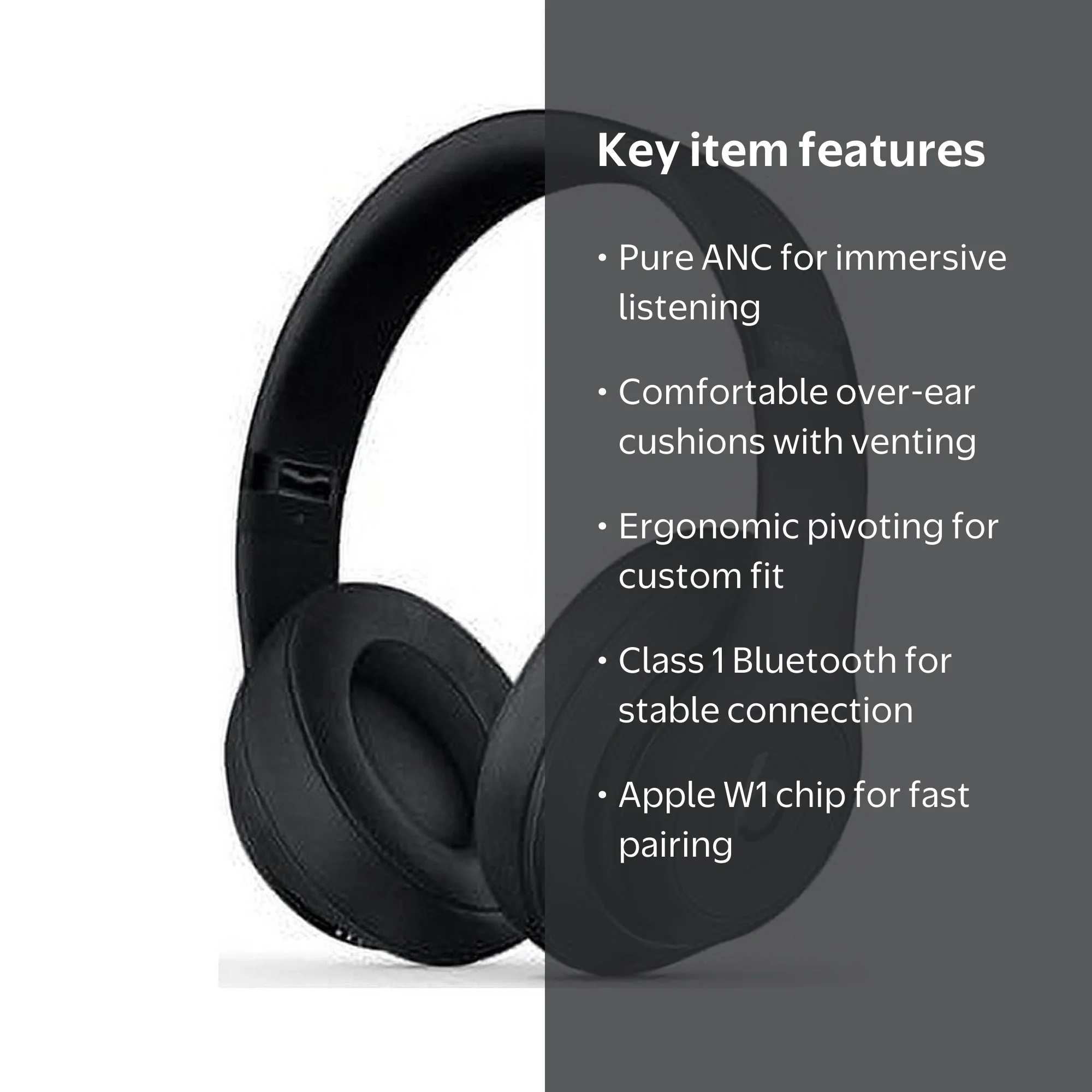 Studio 3 Matte Black Over-Ear Wireless Bluetooth Headphones