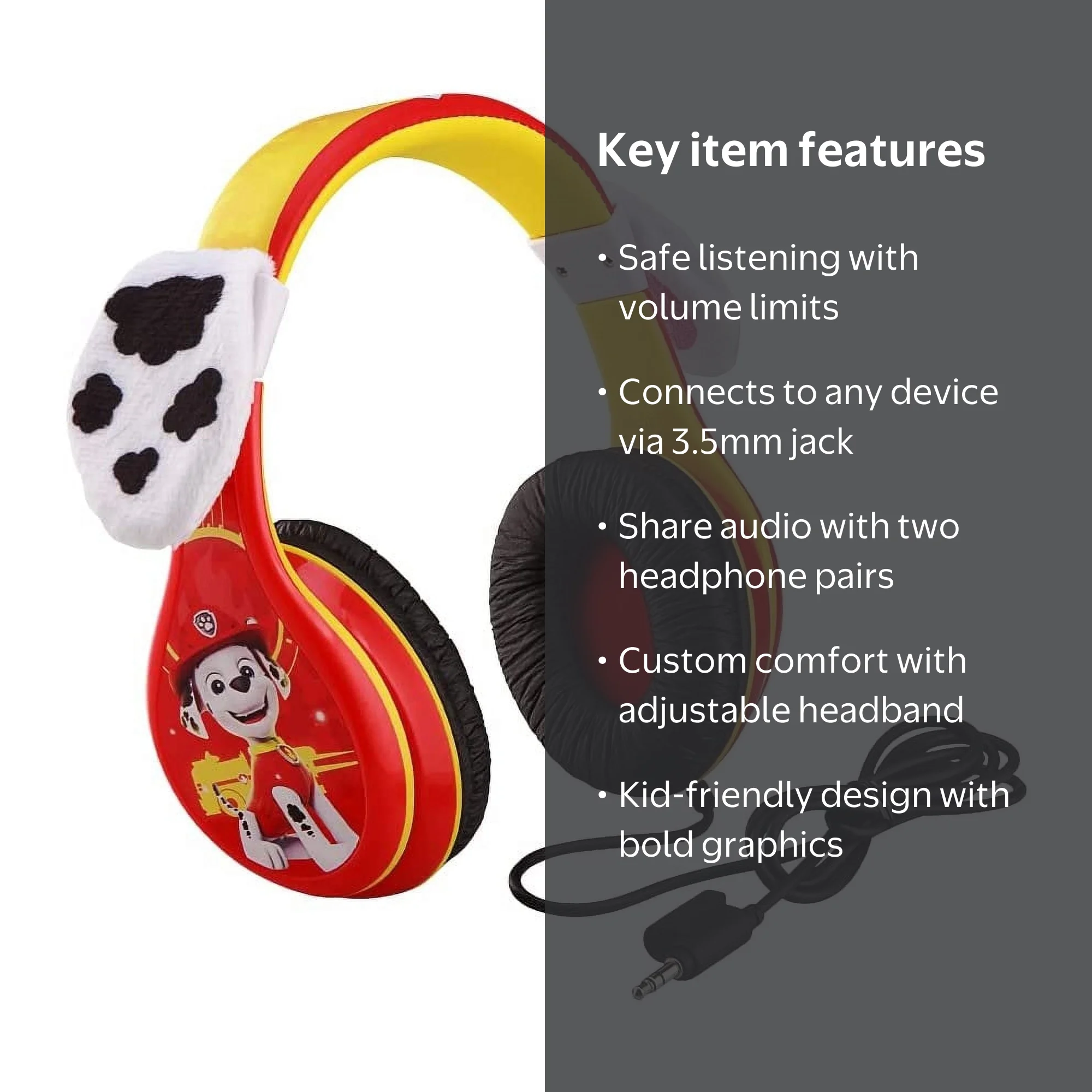 eKids, Paw Patrol Headphones, Marshall, Wired Kids Headphones