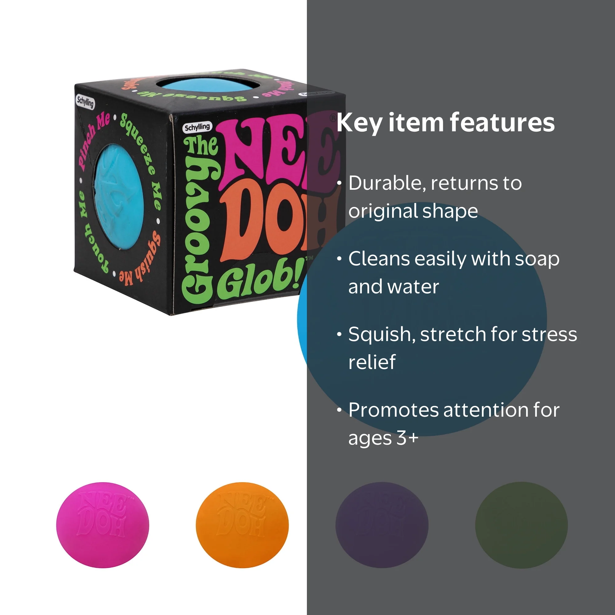 NeeDoh, Groovy Glob Squeeze Toy, Colors Vary, Children 3+