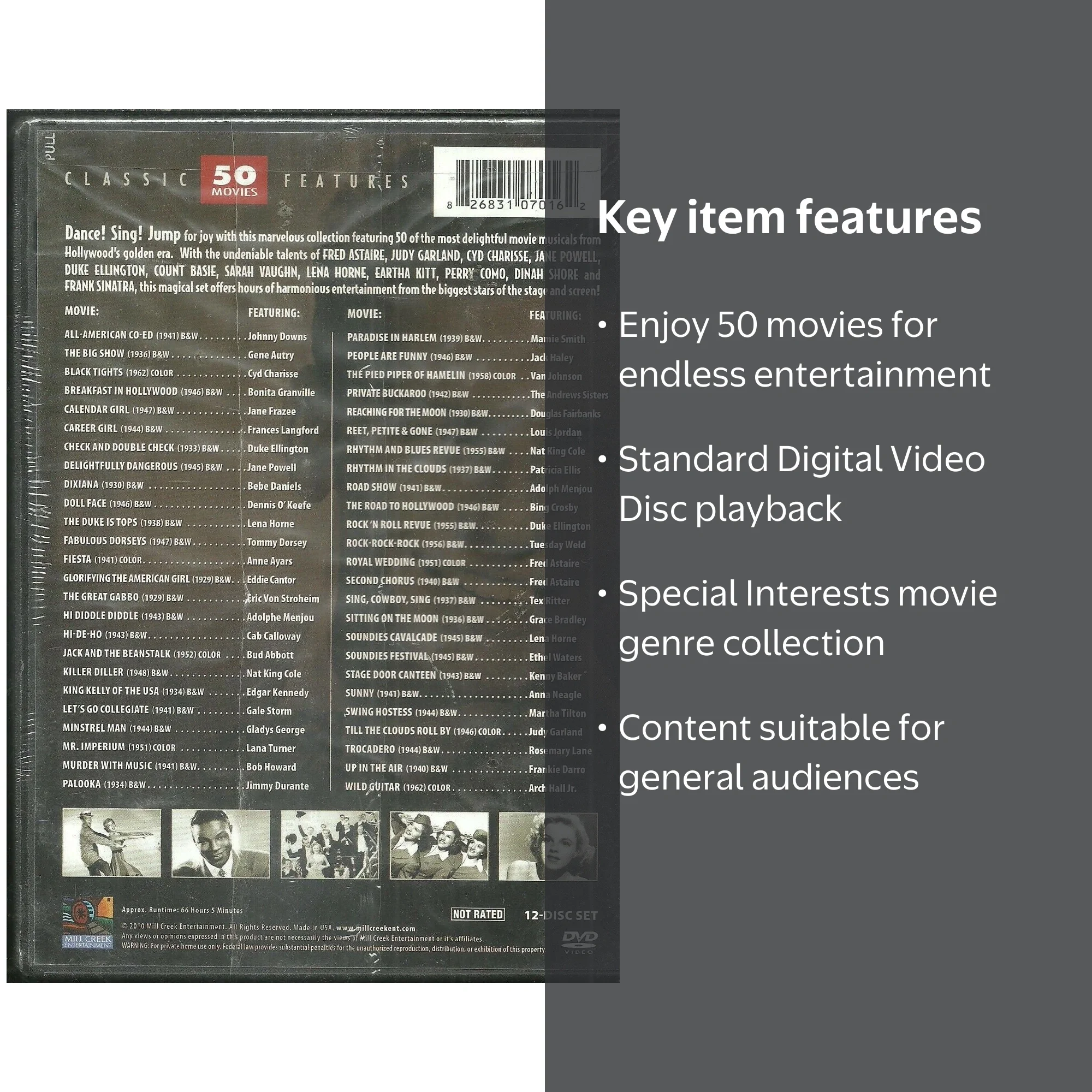 Mill Creek - Classic Musicals [DIGITAL VIDEO DISC], 50 Movies