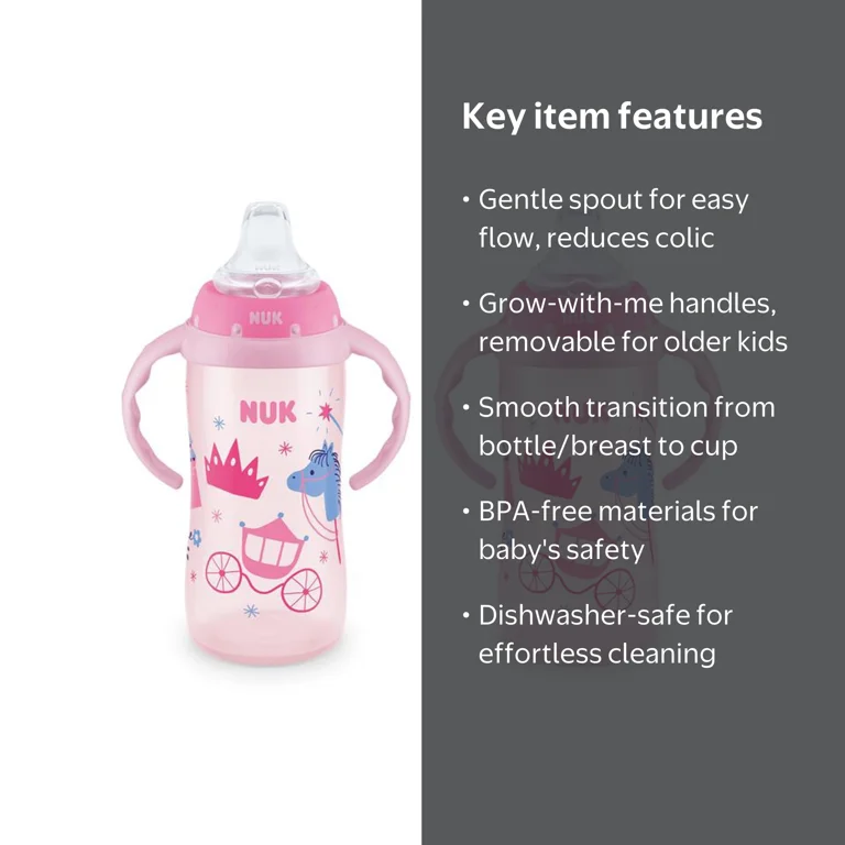 NUK, Soft Spout Learner Sippy Cup, 10 oz, 2-pack for Easy