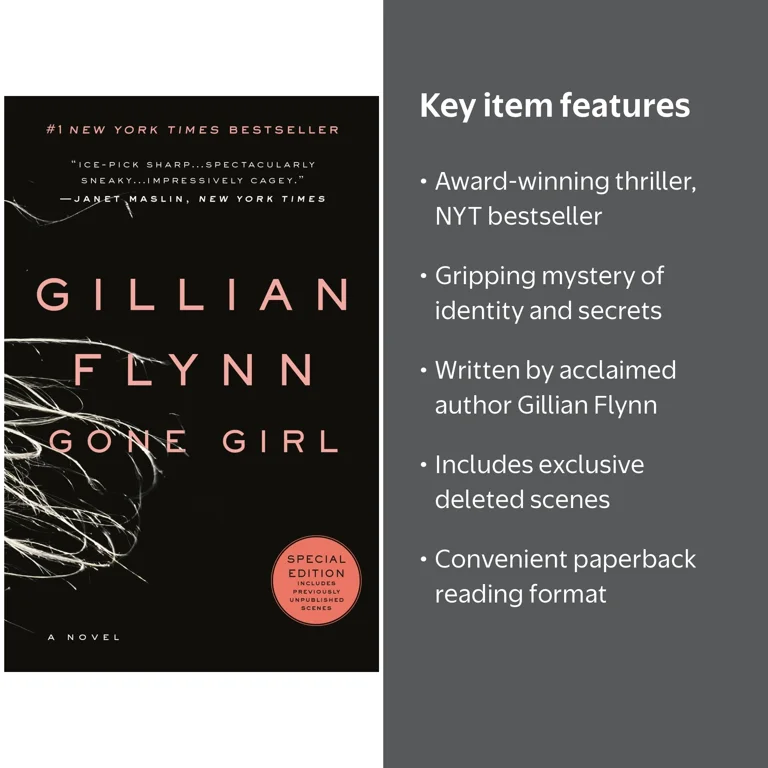 Gillian Flynn, Novel, Gone Girl, Paperback, 448 Pages - Walmart.com