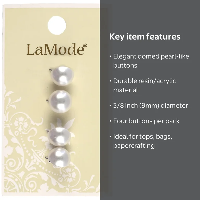 Le Bouton LaMode Pearl Shank Buttons 4 Pack - Walmart.com