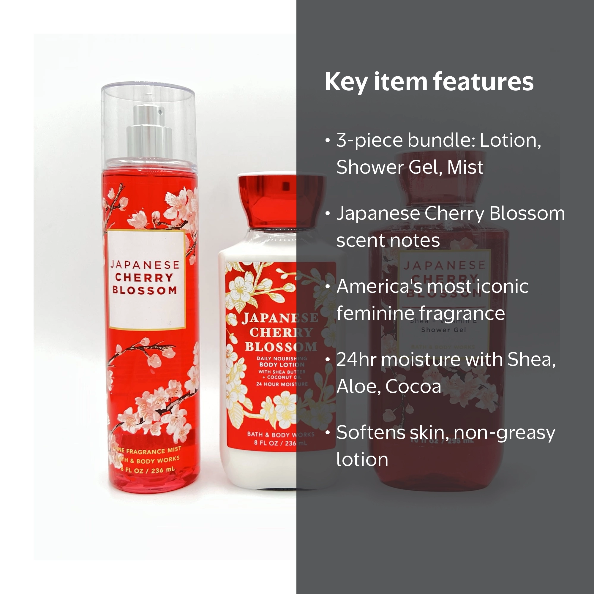 Bath & Body Works Japanese Cherry Blossom 3-Piece Bundle - Walmart.com