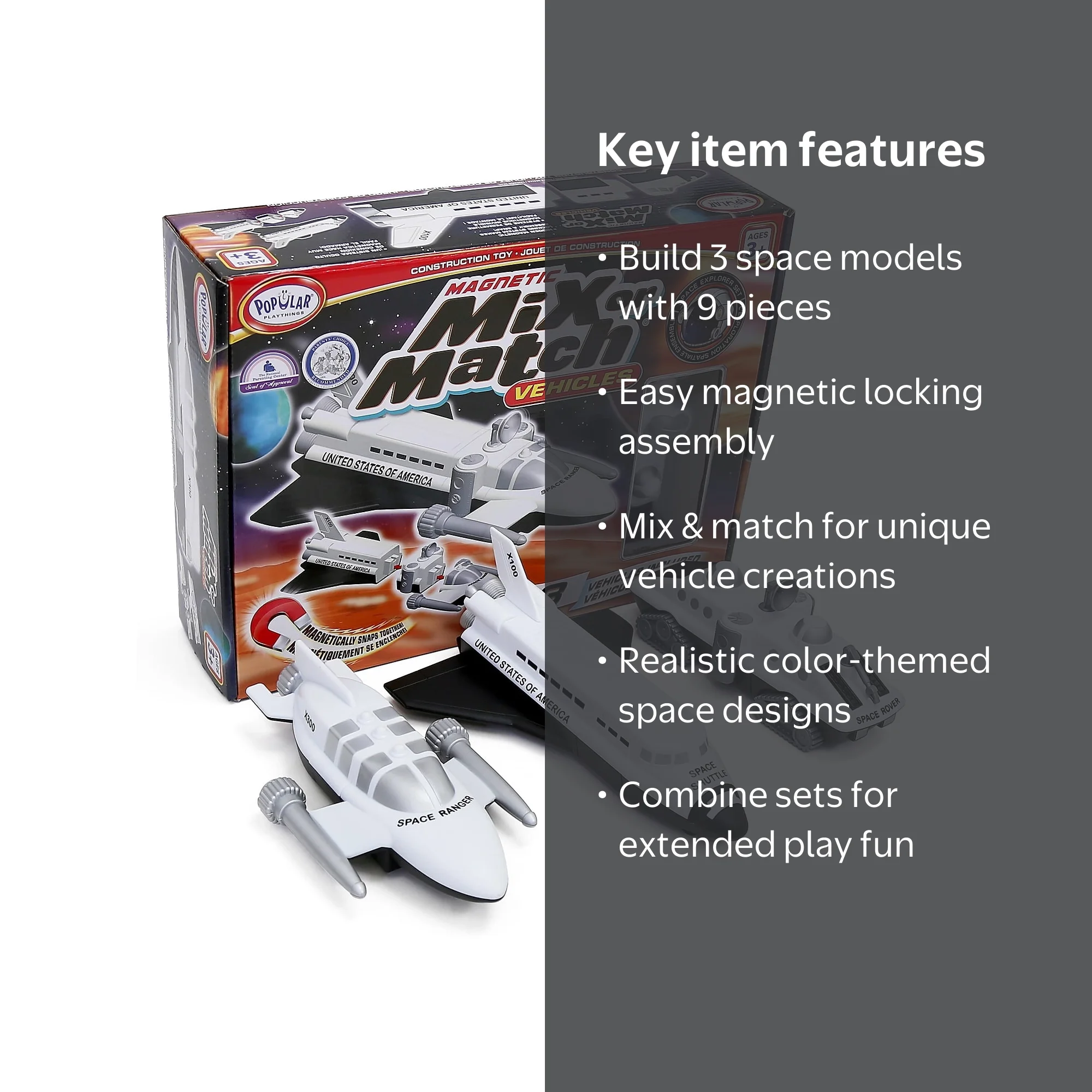 Popular Playthings Magnetic Mix or Match Vehicles: Space Explorer