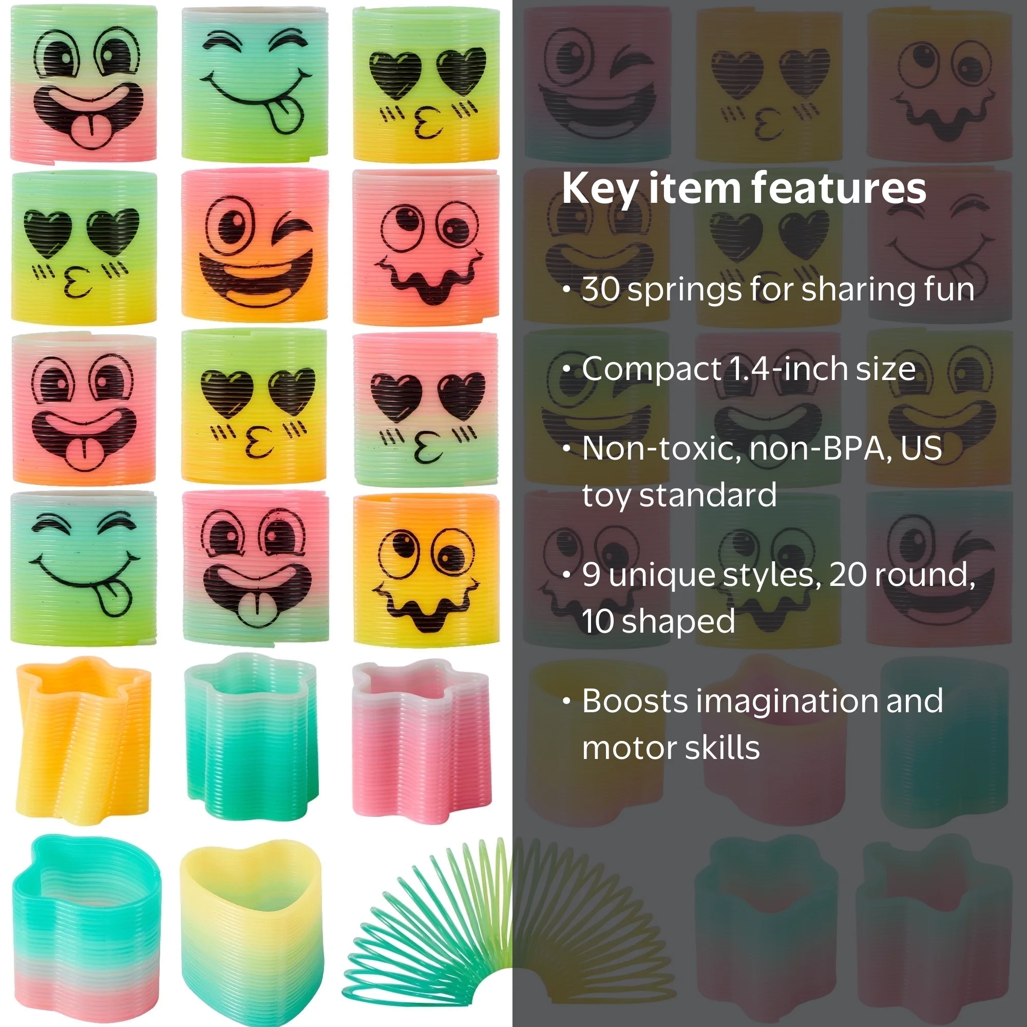 Joyfy 30 Pcs Party Favors for Kids Mini Spring Toys Plastic Coil