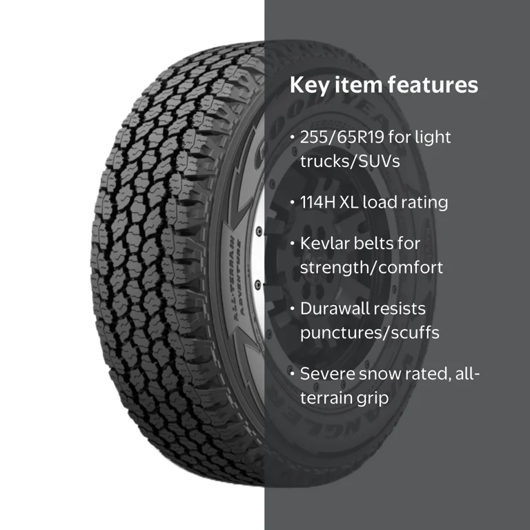 Goodyear, All-Terrain Tire, 255/65R19 114H XL, Off-Road Durability