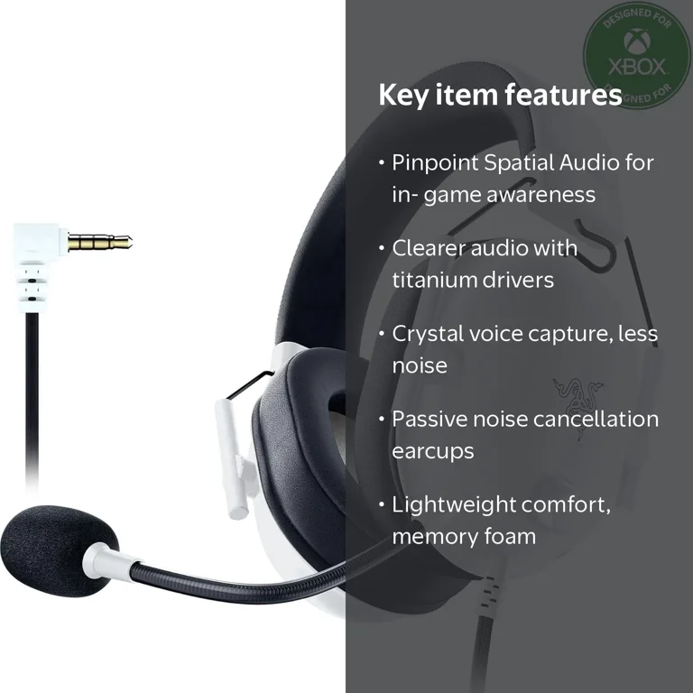 Razer, Headset, Xbox Licensed, Wired Esports Headphones, White