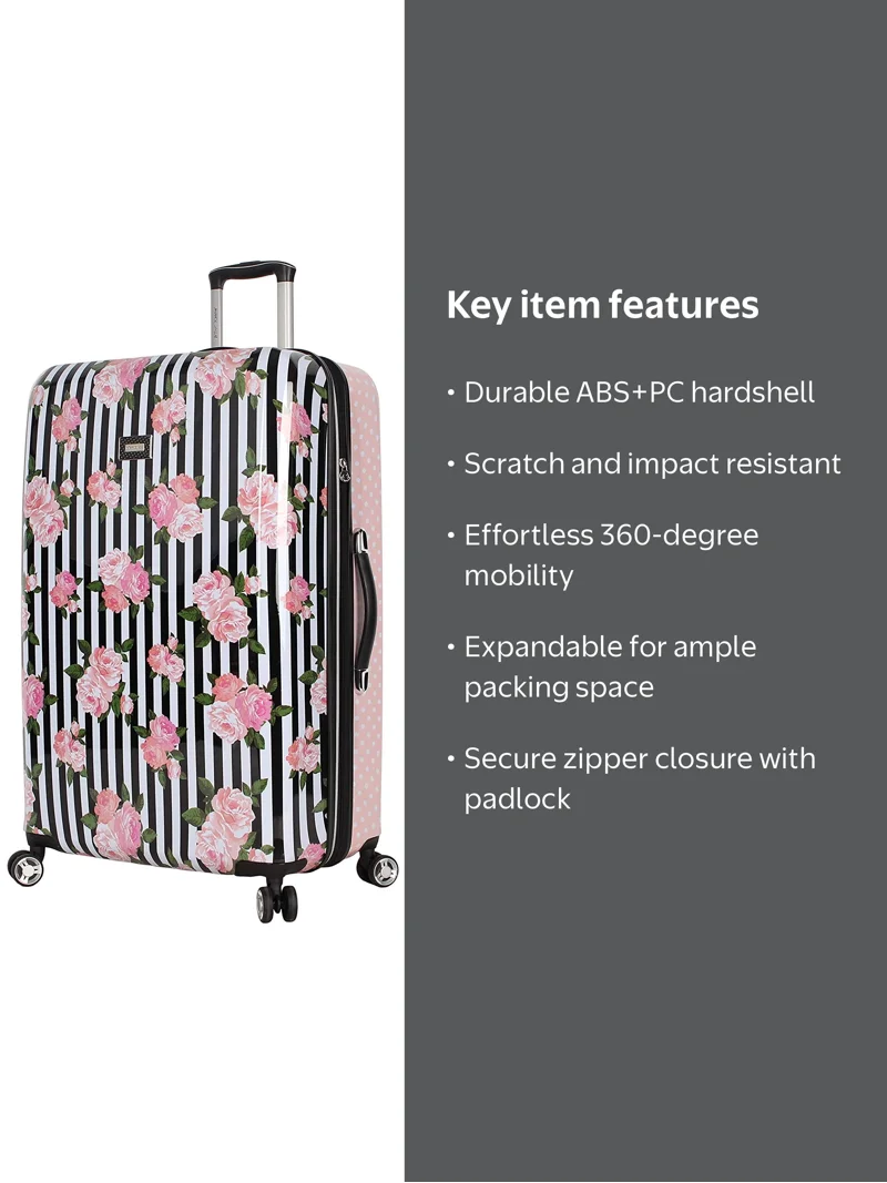 Betsey Johnson 30in Luggage - Lightweight, Expandable Hardside