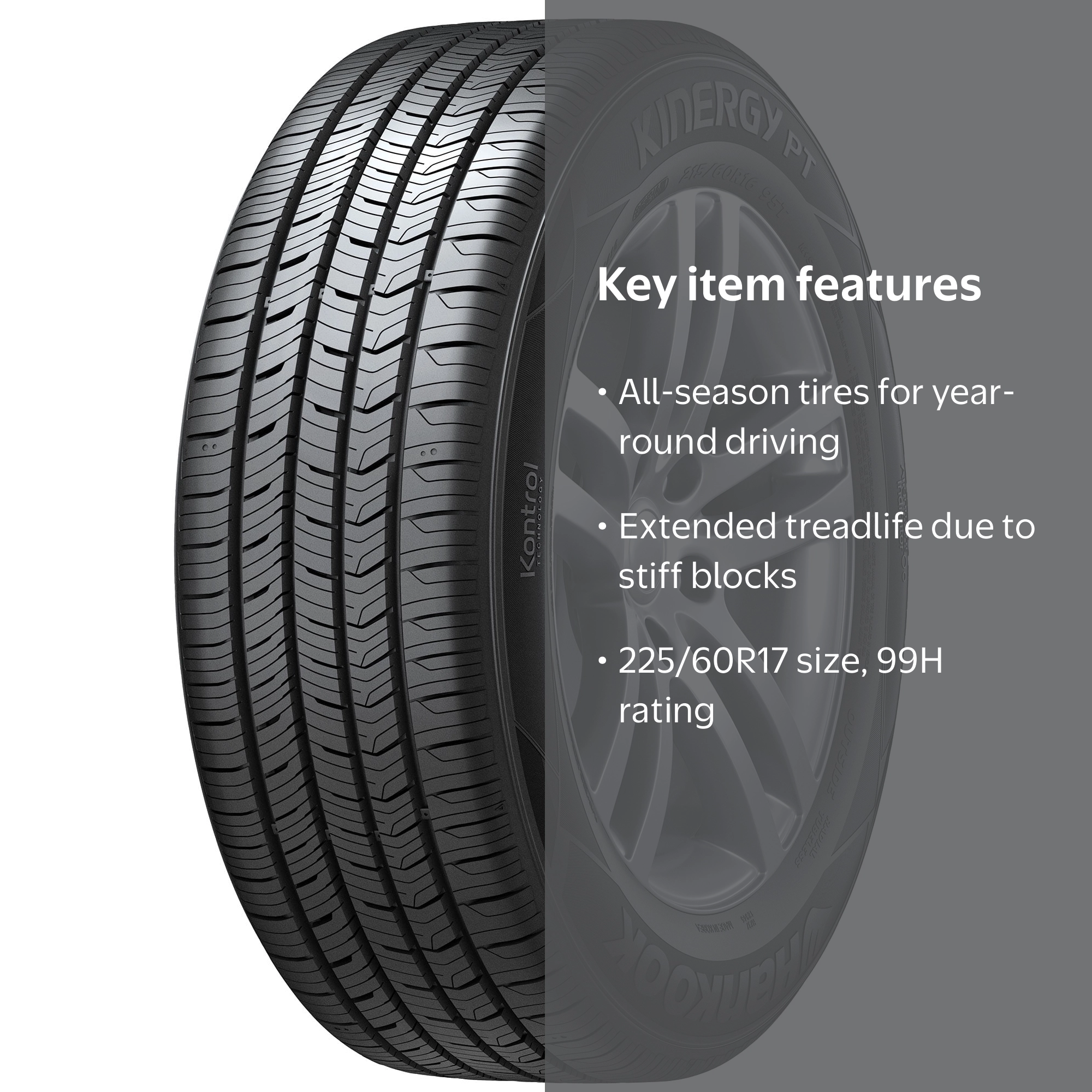 Hankook Kinergy PT (H737) 225/60R17 99H All-Season Passenger Tire