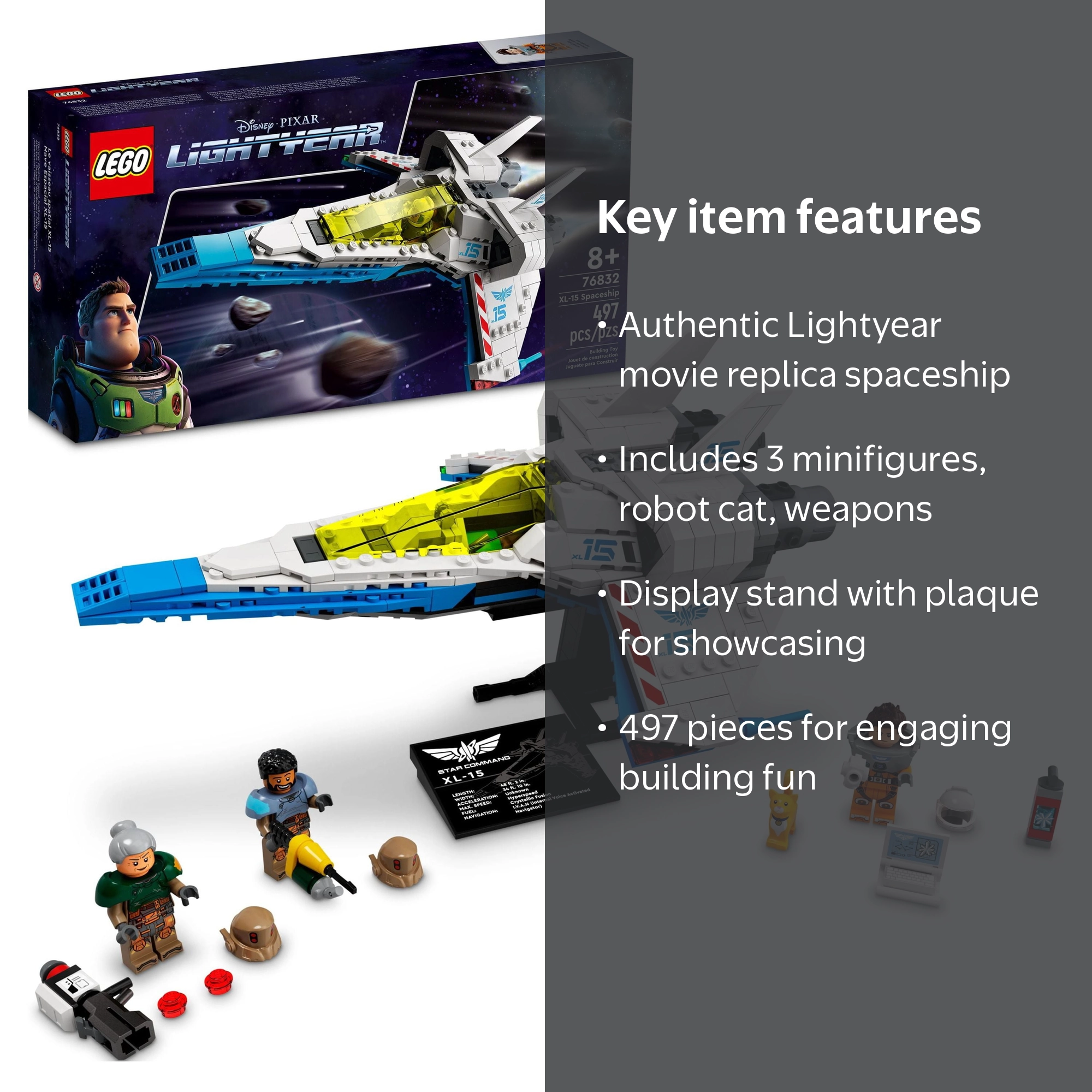 LEGO, Disney Pixar Lightyear XL-15 Spaceship 76832 Building Toy