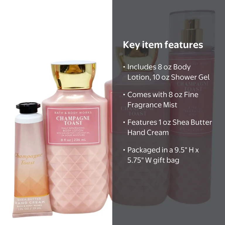 Bath & Body Works Champagne Toast Care Set - Fragrance Mist