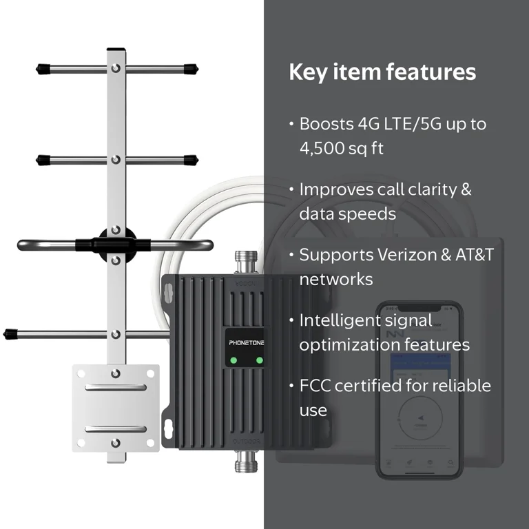 Phonetone, Cell Phone Booster, Support Band 12 13 17, 4500 sq ft Phonetone, Cell Phone Booster, Support Band 12 13 17, 4500 sq ft