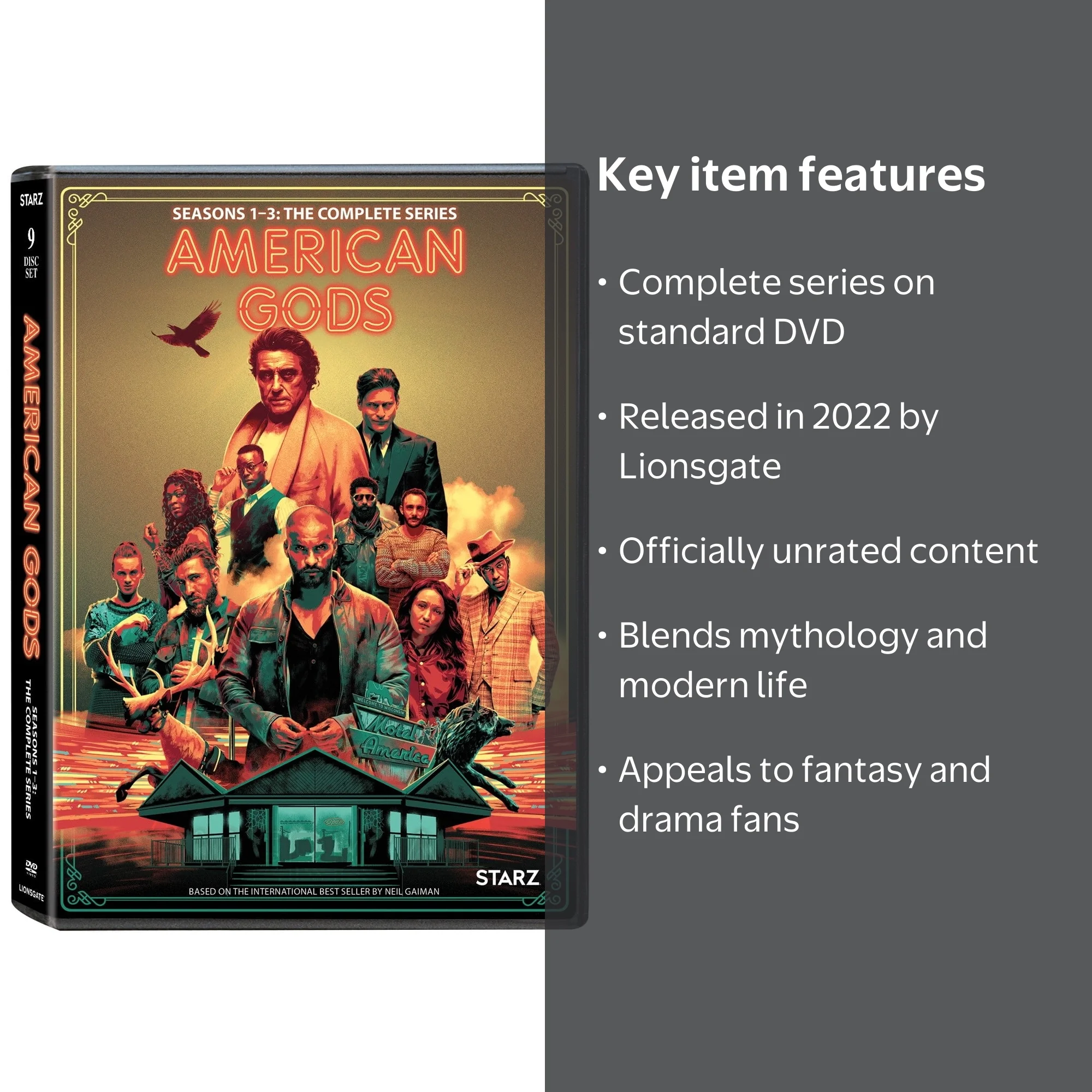 American Gods: Complete Collection Box Set Series (DVD) - Walmart.com