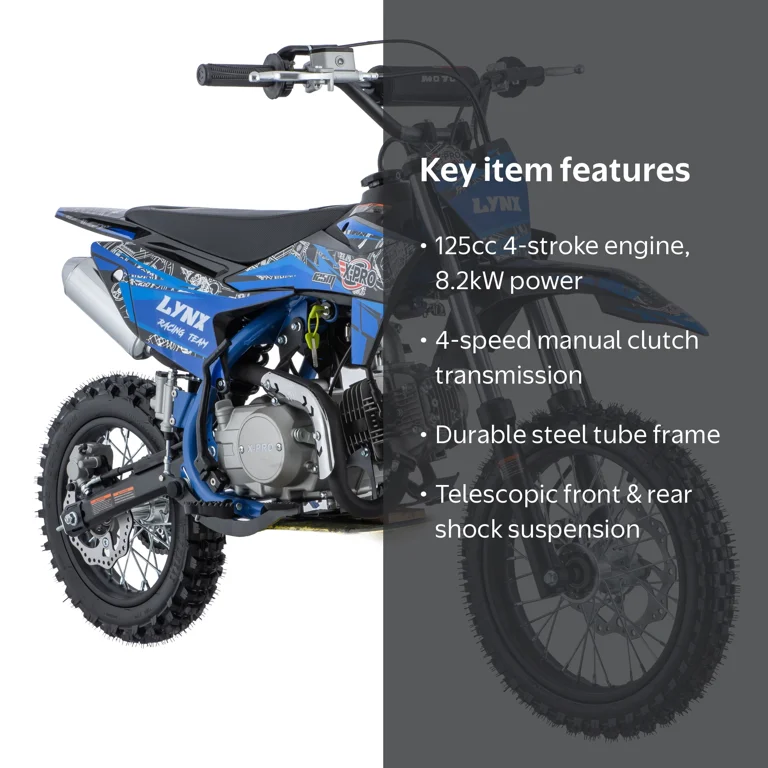 X-Pro 125cc Gasoline Powered Dirt Bike, 4-Speed Manual