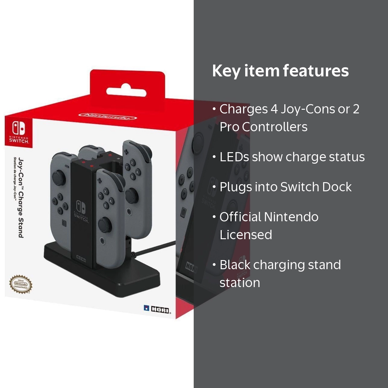 Nintendo, Joy-Con Charge Stand, Black, Charges up to 4 Joy-Con