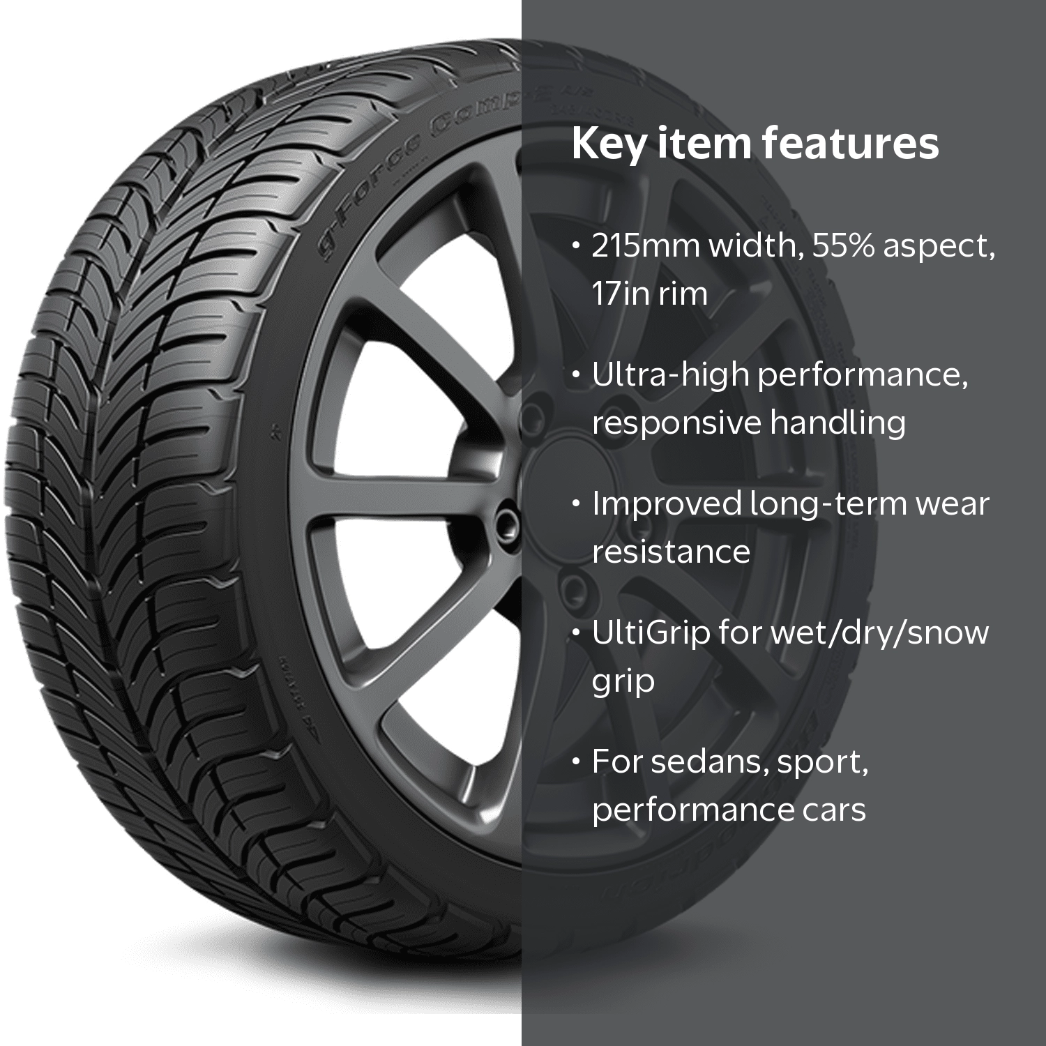 Bfgoodrich G-Force Comp-2 A/S Plus 215/55R17 98W Bsw All-Season