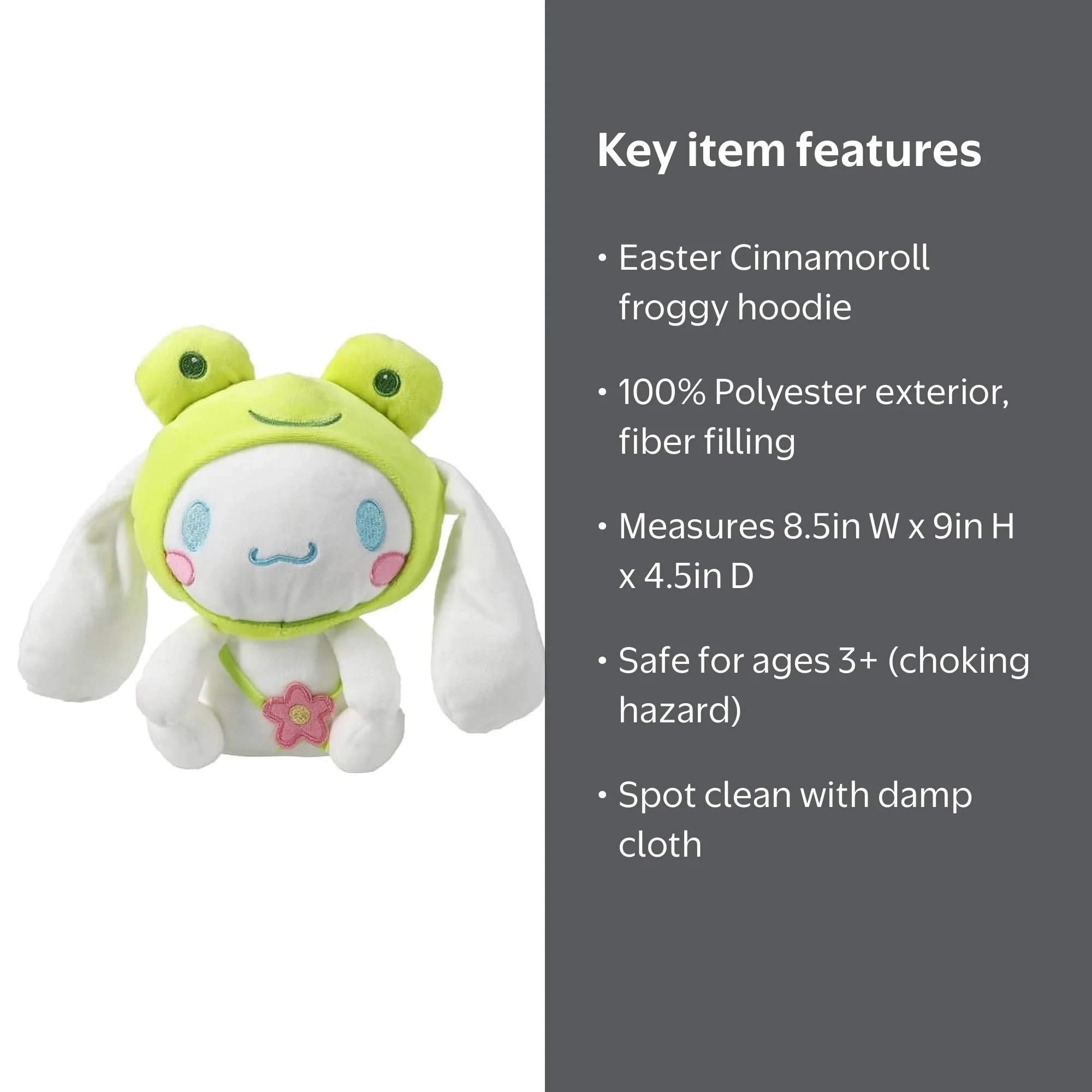 Sanrio Hello Kitty Frog Cinnamoroll 2024 Easter Stuffed Animal