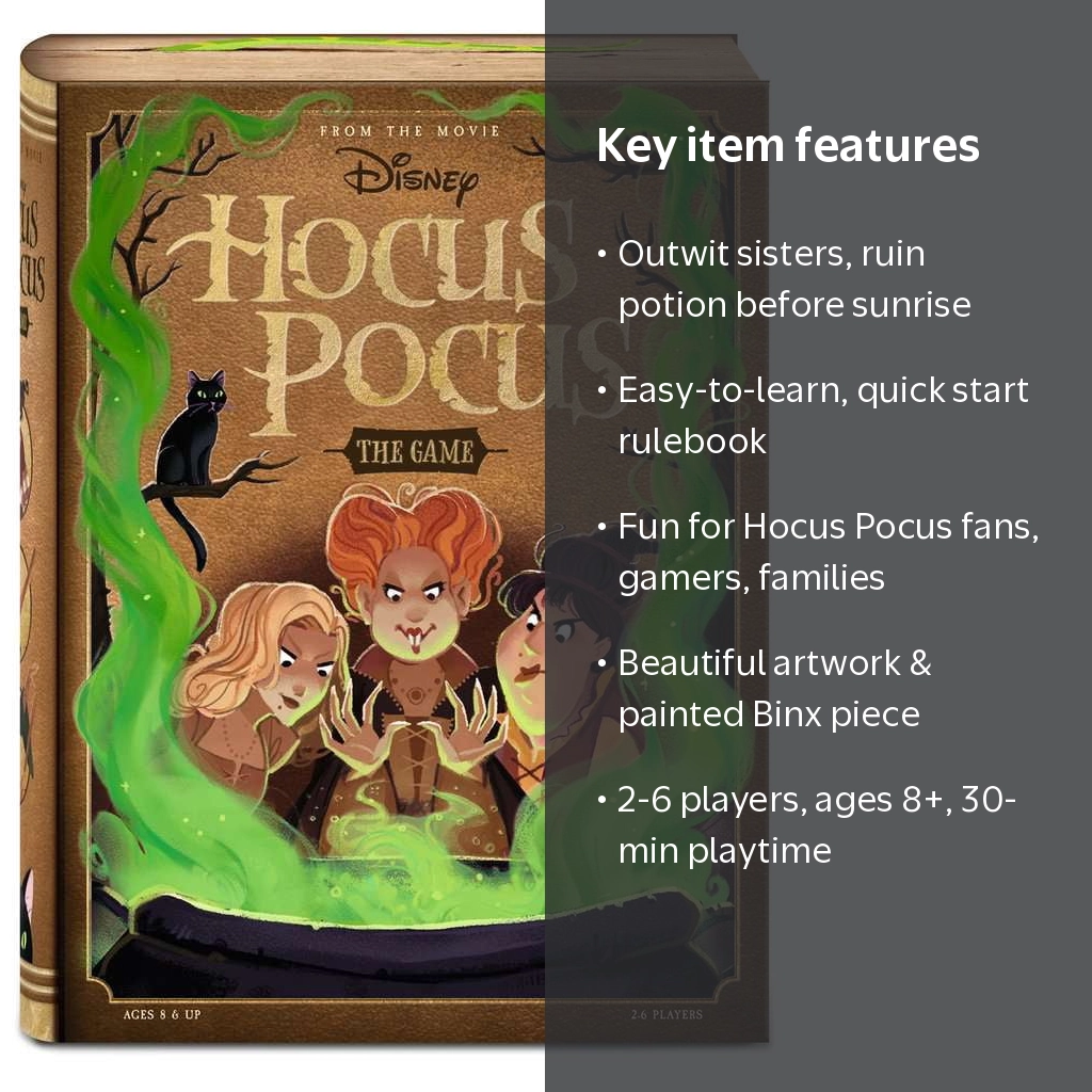 Ravensburger Disney Hocus Pocus The Game, includes Binx, coop for