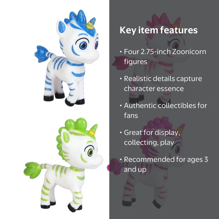 Zoonicorn: 4 Pack Figurines - 2.75