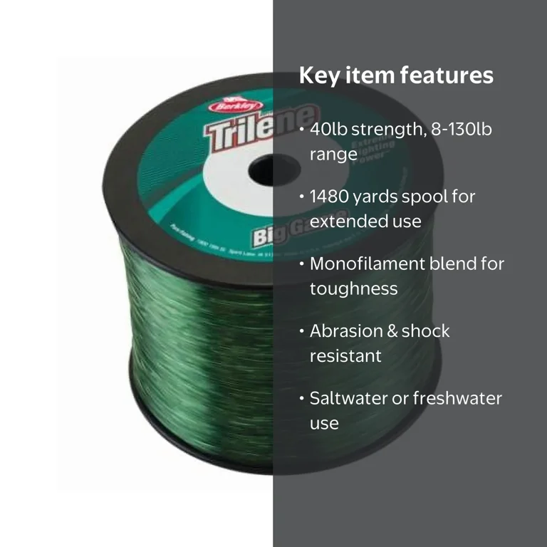 barkley spool fish line Berkley Trilene Big Game 20 lb / Green Trilene Big Game is a true luxury line Berkley Fishing line Whiplash8 (crystal,