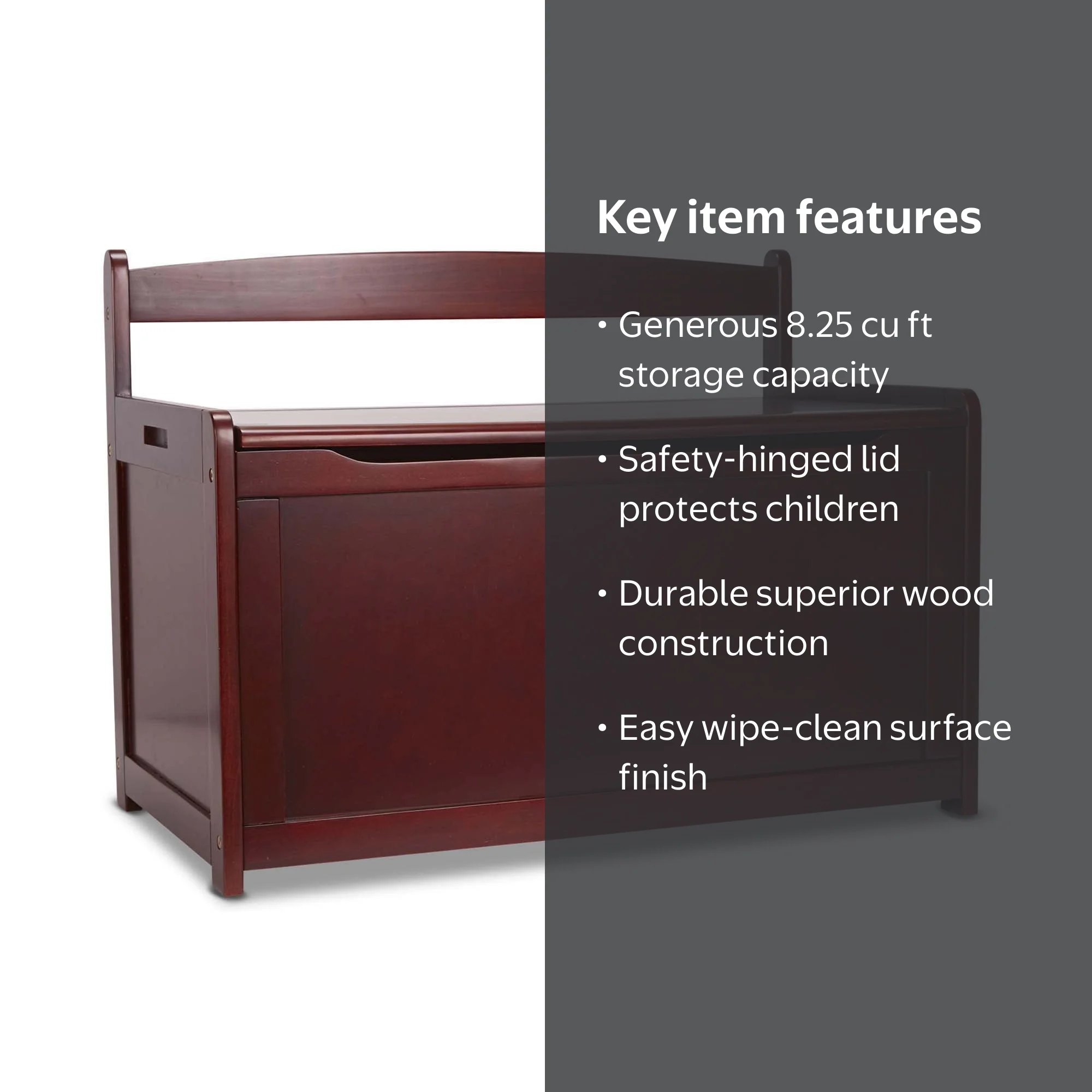 Melissa & Doug Wooden Toy Chest, Toy Storage Box (Espresso) with