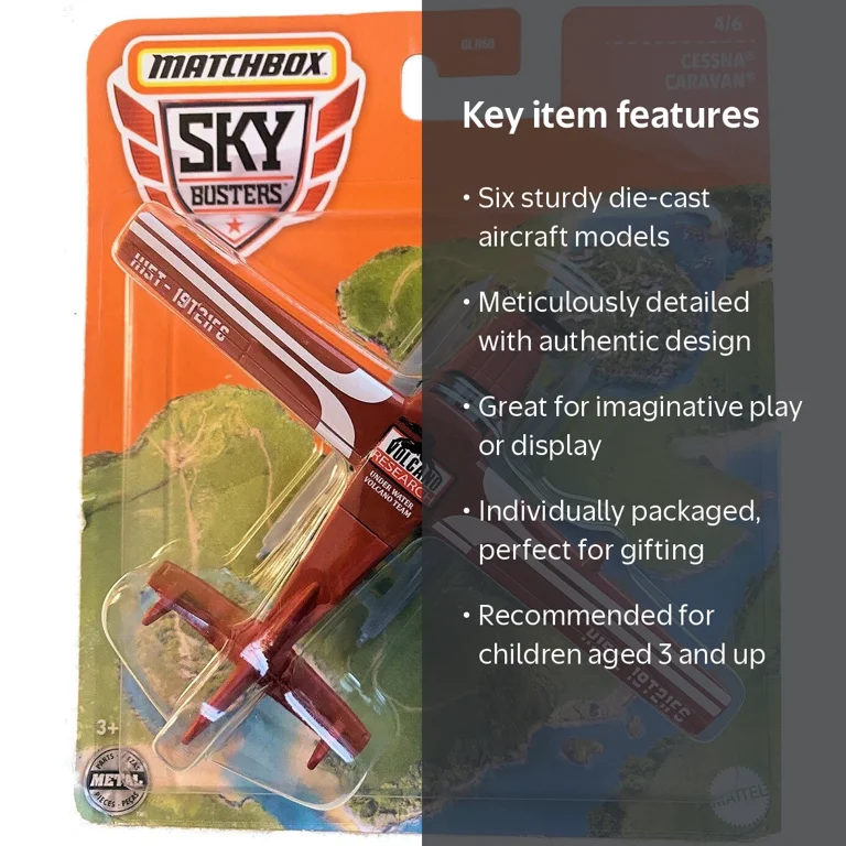 Mattel, Sky Busters Die-Cast Aircraft Bundle, 6-Pack, Aircraft