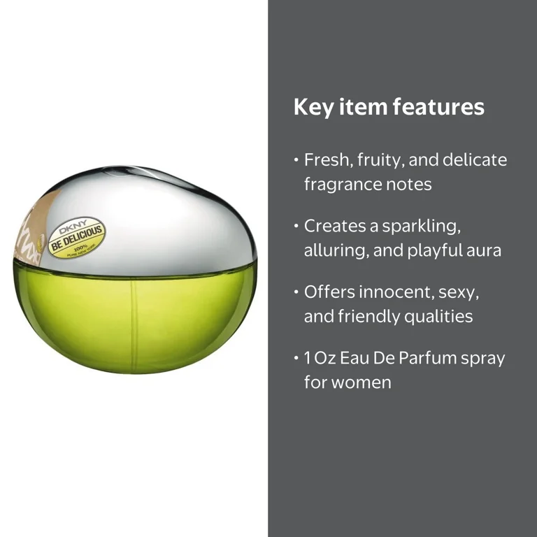 DKNY Be Delicious Eau De Parfum Spray, 1 Oz, Fruity Scent Perfume