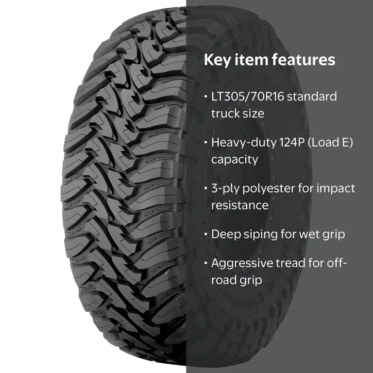 toyo オープンカントリー M/T LT305/70R16 ４本 送料込み！ Toyo Open Country M/T Mud Terrain LT305/70R16 124P E Light Truck