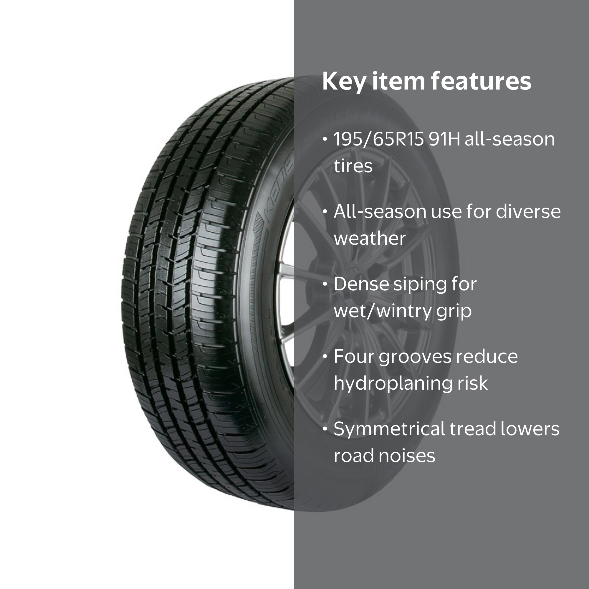 Kenda Kenetica KR217 All Season 195/65R15 91H Passenger Tire