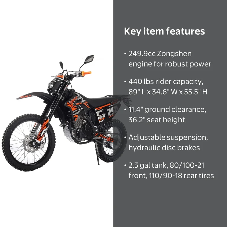 ダル X-Pro Brand New Templar 250cc Adult Gasoline Dirt Motorcycle with