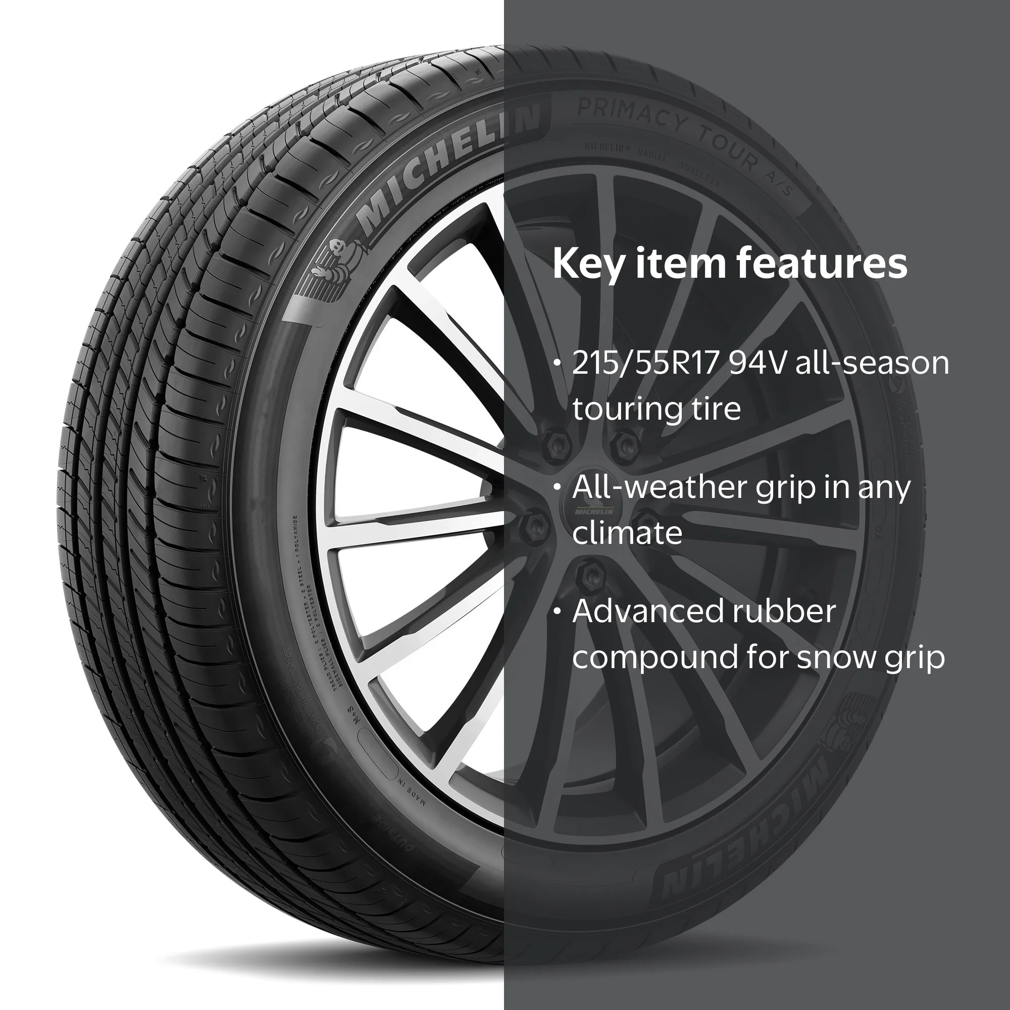 Free Shipping! Michelin Primacy Tour A/S 215/55R17 94V all-season