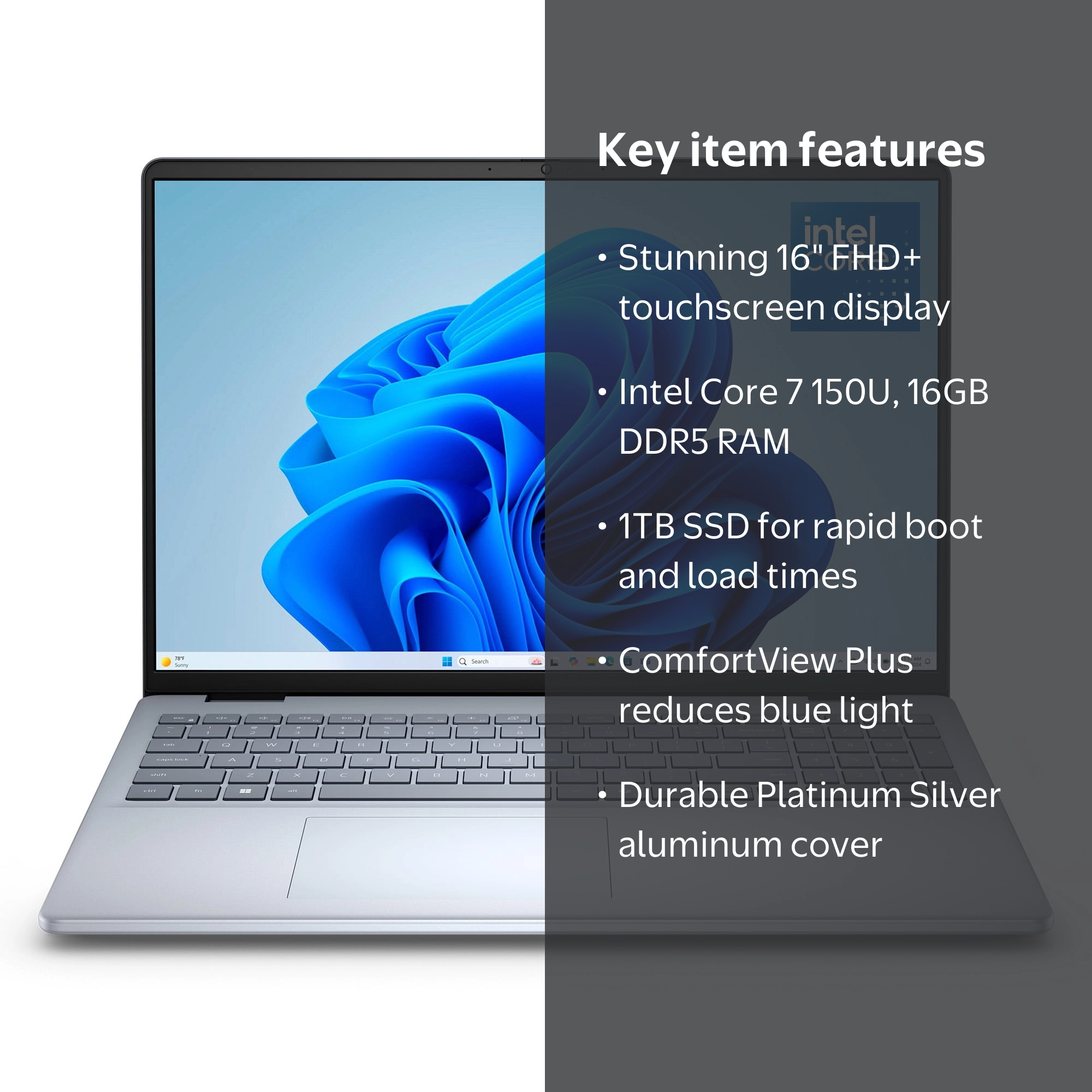 Dell, 16 Touchscreen Laptop, 16.0-inch 1920x1200, Intel Core 7