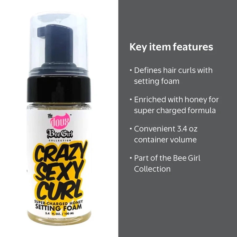 The Doux Bee Girl Crazy Sexy Curl Setting Foam, 3.4 oz - Walmart.com