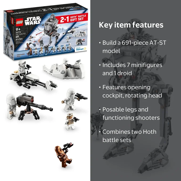 LEGO Star Wars Hoth Combo 66775, Kids' Xmas Gift, Snowtrooper