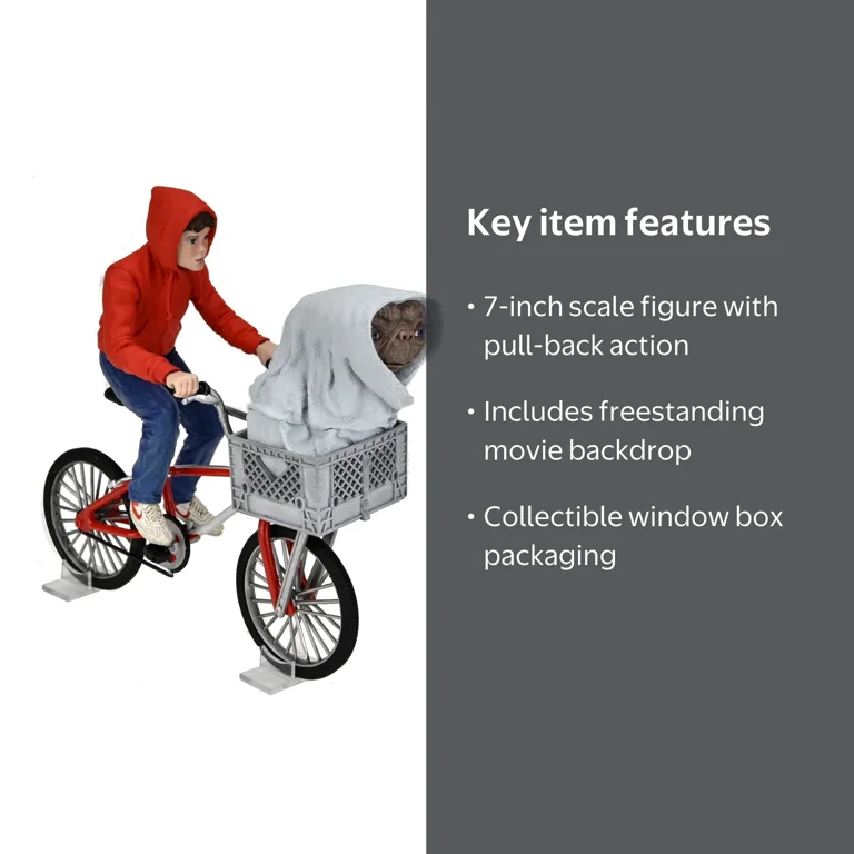 NECA E.T. 40th Anniv. Action Figure, Elliot & E.T. on Bicycle, 7