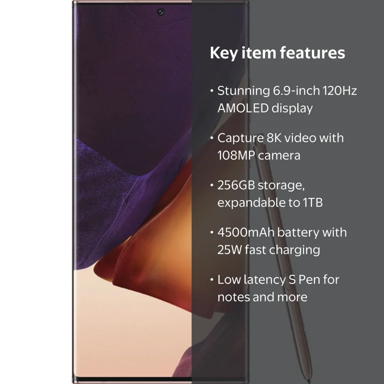 Samsung Galaxy NOTE20 Ultra 256GB Smartphone - Mystic Bronze, Dual