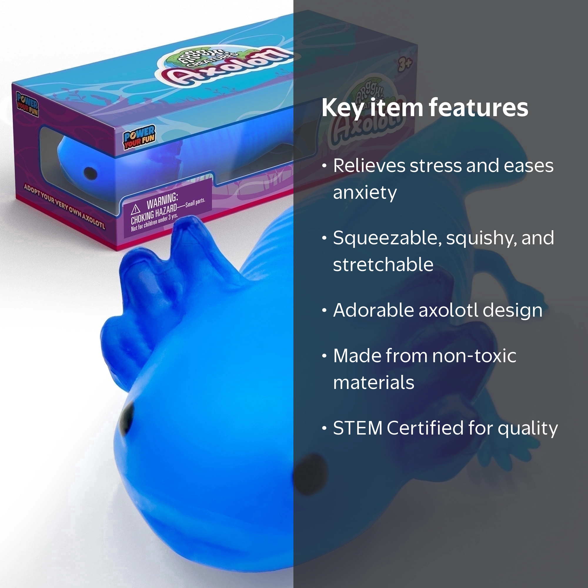 Power Your Fun Axolotl Classic Unisex Squeezable Amphibians Stress