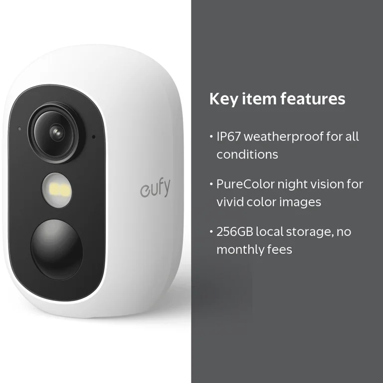 eufy, Wireless Security Camera, Outdoor and Indoor, Color Night