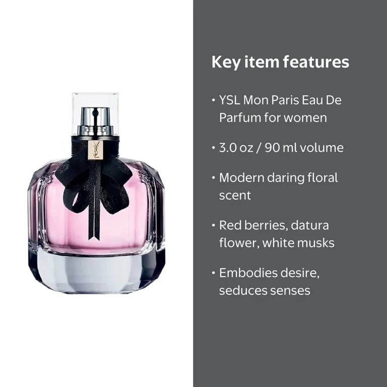 香水(女性用) Yves Saint Laurent Mon Paris 90ml Yves Saint Laurent, Eau De Parfum Women, 3.0 oz / 90 ml, MON PARIS