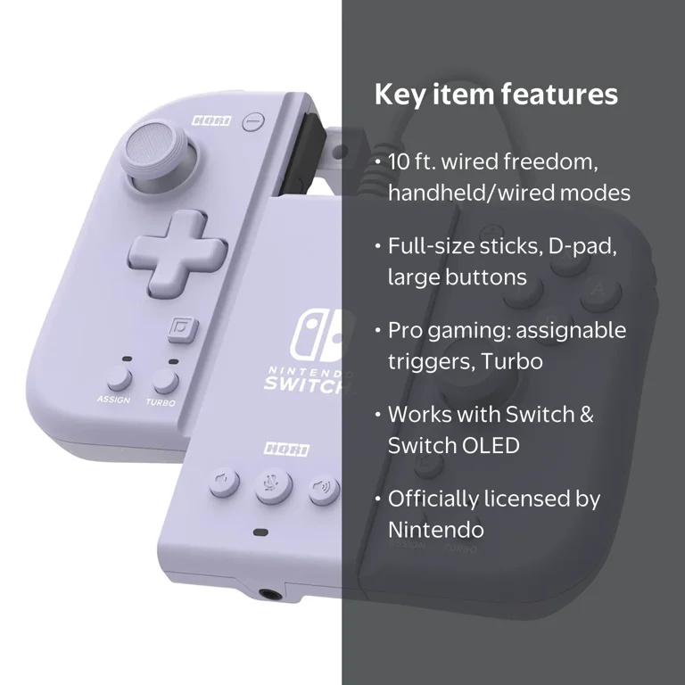 HORI コンバーター HORI Split Pad Compact Attachment Set: Lavender for Nintendo
