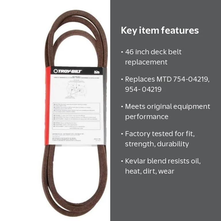 Troy-Bilt 490-501-Y009 46 in. Deck Belt for Lawn Tractor, Replaces