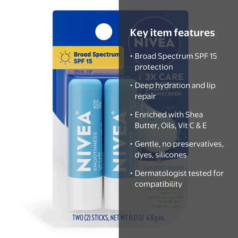 vitamin c lip balm with spf Nivea Smoothness Dual Pack NIVEA Smoothness Lip Care Flavor:Crispy Apple Pie GLGOD Glutathione for Skin: IV