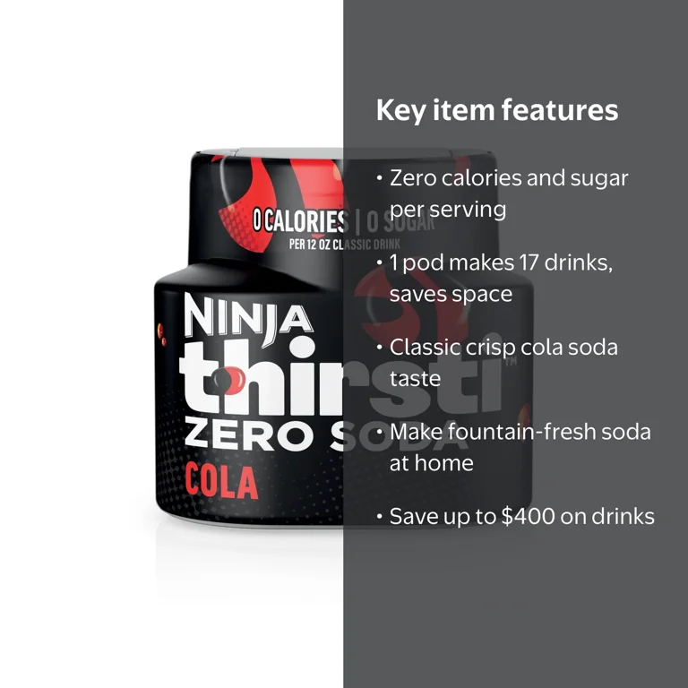 Ninja Thirsti ZERO SODA Cola Flavored Liquid Water Drops, 1 Flavor
