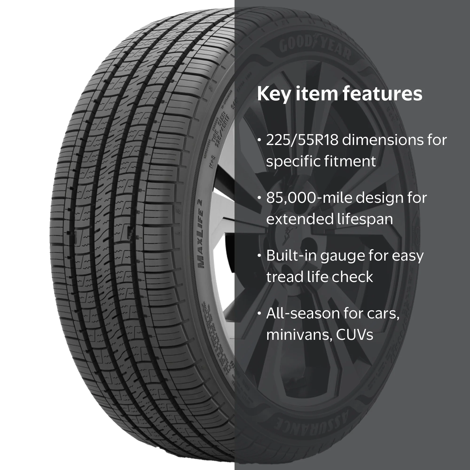 Goodyear Assurance MaxLife 2 Touring 225/55R18 98V Passenger Tire