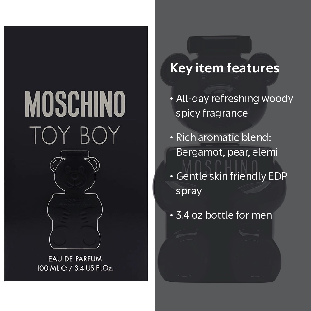 Moschino, Toy Boy for Men, 3.4 oz EDP, Woody Spicy Fragrance