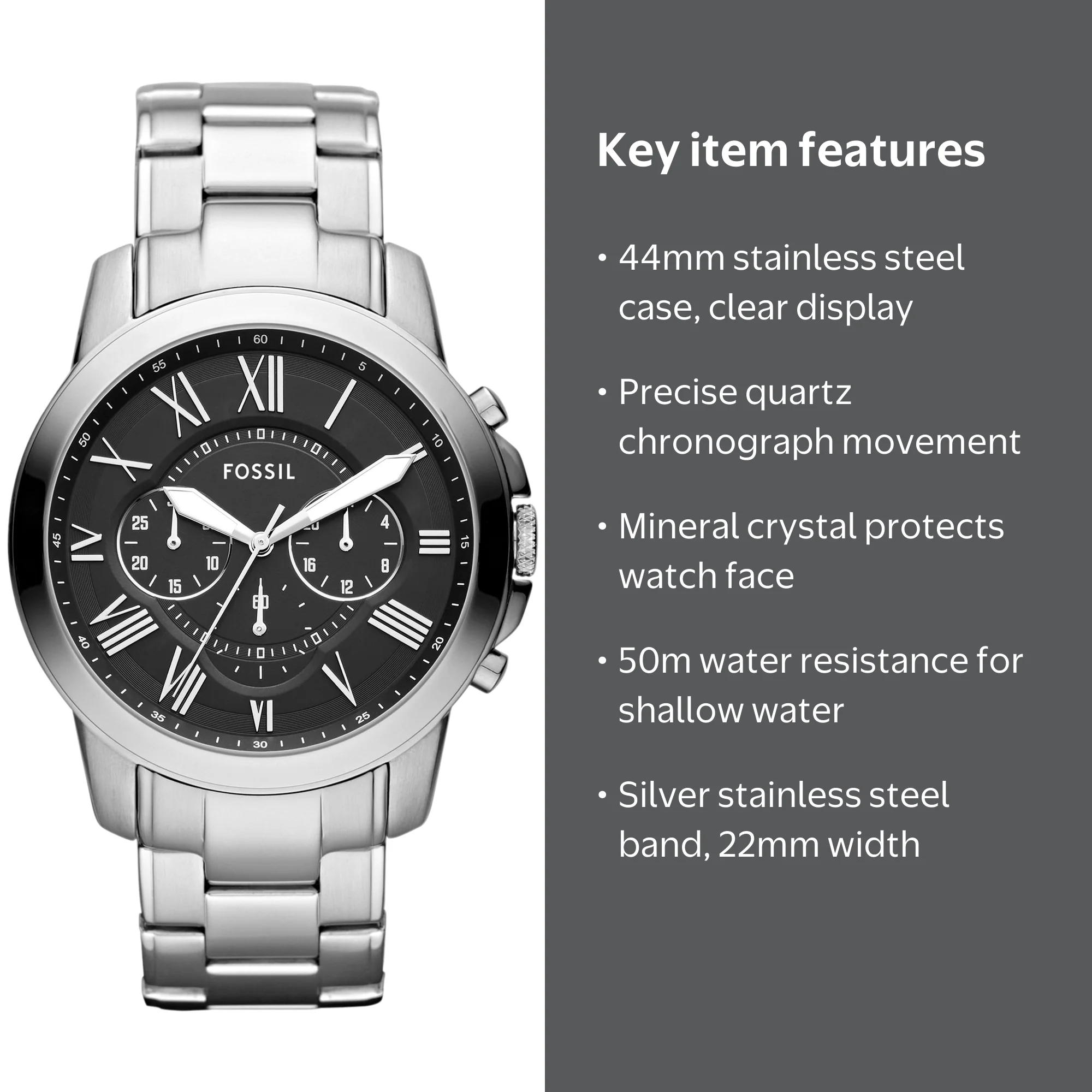 Fossil Women's Grant Chronograph, Stainless Steel Watch - Walmart.com