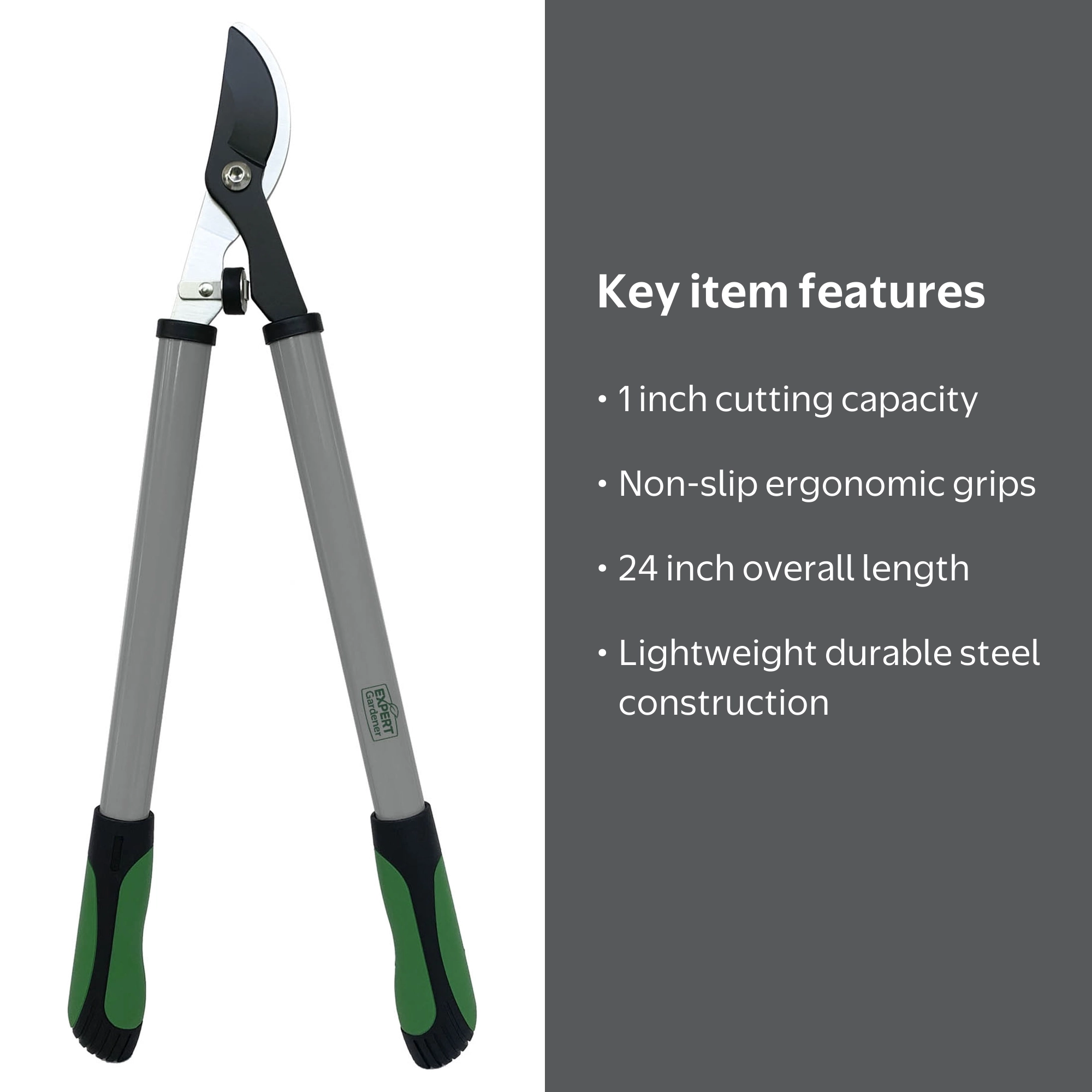 Expert Gardener 24 in Steel Bypass Lopper, 1 in Cutting Capacity